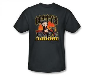 Betty Boop Bettys Motorcycles Retro Cartoon T Shirt Tee