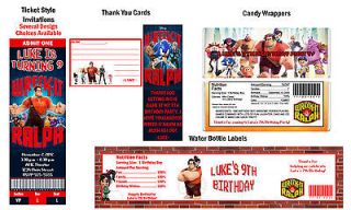 Wreck It Wreck It Ralph ~ Birthday Party Ticket Invitations, Supplies 