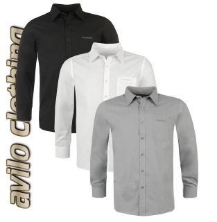 Pierre Cardin New Mens Long sleeves Plain Shirt Formal Top size M,L,XL 