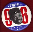 KEN GRIFFEY Jr. 1996 NIKE Pin Back Button 3 inch Seattle Mariners 