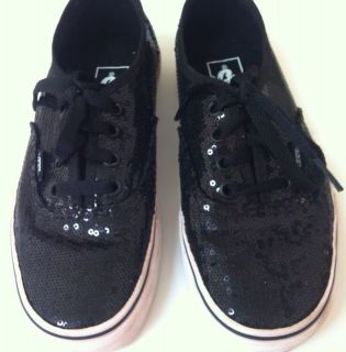 Auth Vans Glitter Dots Black Sequins Sneakers US 6 Womens US 4.5 Mens 