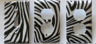   Animal Print Light Switch Outlet Plate Set Wall Decor Girl Bedroom
