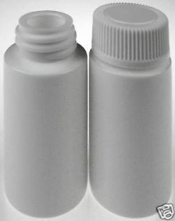 Plastic Vials/Bottles w/White Lids, 6 mL/6 cc, 100 Pack, New