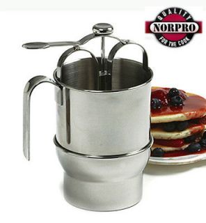 Norpro 4 CUP STAINLESS STEEL PANCAKE DISPENSER NEW 3171