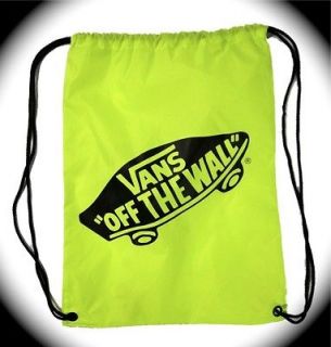 NEW VANS OFF THE WALL TRANING BAG,BACKPACK MENS LIME LOGO NWT