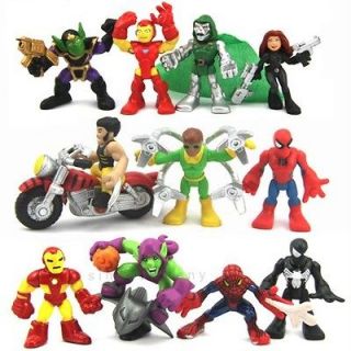   12X Marvel Super Hero Squad Spider Man Iron Man Figure Xmas Gift D88A