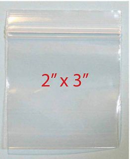 100 2 x 3 Clear Plastic Zip Bag Ziplock Reclosable Jewelry Baggie 