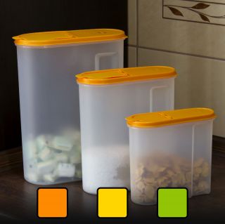   Sugar & Rice Storage Container and Dispenser Plastic Yellow 0.6