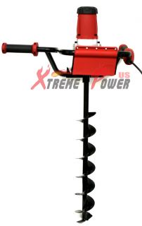   6HP Electric Post Hole Digger Auger Earth Ice w/ 4 inch Auger Bits