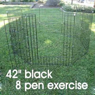 42 Black Exercise 8 Pen Fence Dog Crate Cat Kennel Playpen