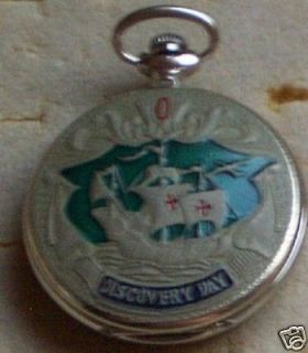 Enameled RUSSIAN POCKET WATCH CHRISTOPHER COLUMBUS