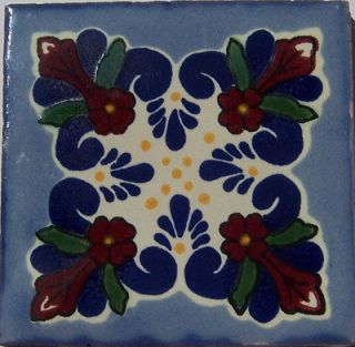 12 Ceramic Handmade 4 Inch Tile Talavera Mexican C200