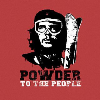 Powder to the People Che Guevara Ski Funny Mens T Shirt S M L XL 2XL 