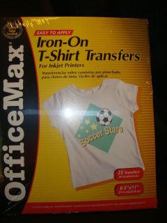 Easy To Apply Iron On T Shirt Transfers For Inkjet Printer 25ct. Pkg 