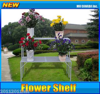 Flower Shelf 2 Tier Seed Plant Flowerpot Stand Support Indoor Outdoor 