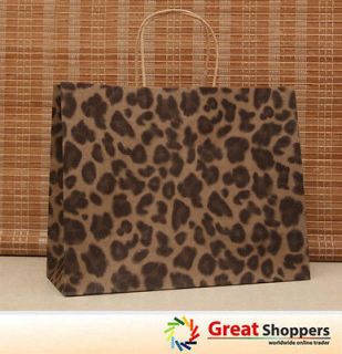   Leopard Pattern Shop Gift Favor Paper Carry Bag Wholesale Lot x 50 (L