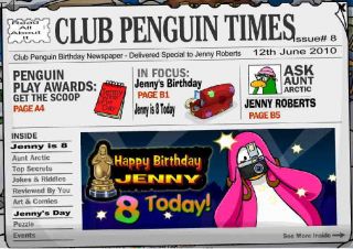 Personalised Club Penguin News Birthday Card Large A5