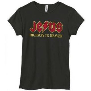 JESUS Rocks HIGHWAY TO HEAVEN T shirt Retro Shirt metal super punk got 