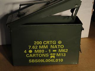 TWO (2)   Ammo Cans   7.62MM   30 Caliber   Empty Excellent Grade 1 