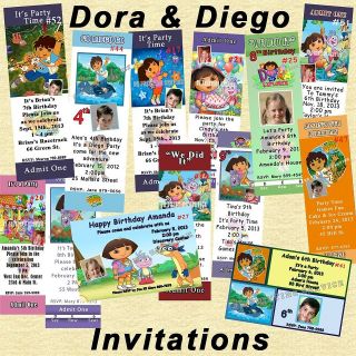 Dora & Diego Birthday Invitations 20 each w/Envelopes Personalized 