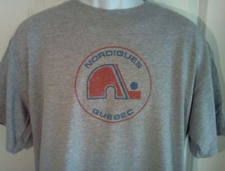 Quebec NORDIQUES 1970s Hockey Throwback T Shirt XL