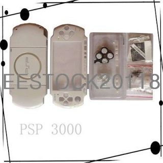 White Full Housing PSP 3000 3001 Shell Case Cover Faceplate Buttons 