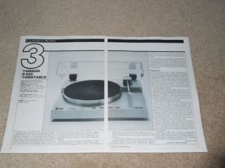 Yamaha P 850 Turntable Review, 2 pg, 1982, Rare Info