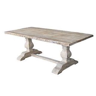 Large Dining Table 87 Bleached Pine reclaimed wood spectacular 