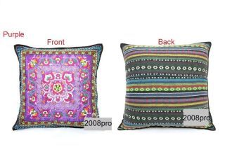 DECORATIVE tribal cross AZTEC embroidered Cotton Satin cushion/pillow 