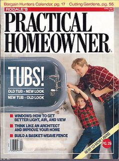 Practical Homeowner Magazine April 1987 Tubs Windows Basket Weave 