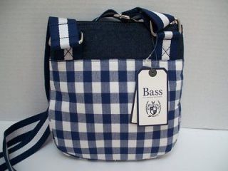   Bass Crossbody Purse   Fabric   Denim   Blue/White Check (NW