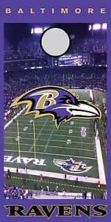 Baltimore Ravens U Cornhole Game 24x48 Full Color Printed Adhesive 