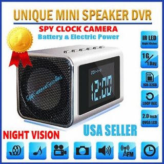   Hidden MINI Nanny SPY CAM Clock Radio Camera 32GB Mem Support DVR