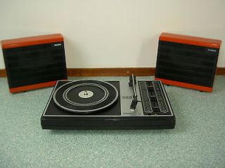 1970 Philips 380 RED Portable record player vintage plastic design 