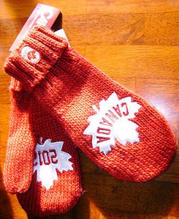 CANADA 2012 OLYMPIC TEAM CANADA RED MITTENS NEW STYLE S/M ADULT SIZE 