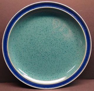 Denby Harlequin Dinner Plates Green on Blue England Classic