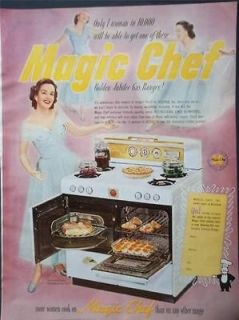 1952 Magic Chef Golden Jubilee Gas Range Stove Photo Vintage Print Ad