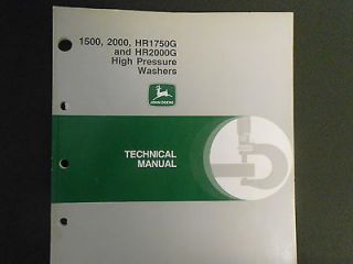 John Deere 1500, 2000, HR1750G, HR2000G High Pressure Washers 
