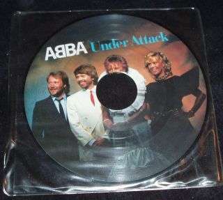 ABBA   Under attack RARE UK 7 JUKEBOX MIDDLE PICTURE DISC