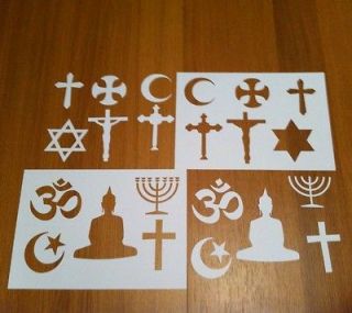Religious Stencils Art / cake decorating Jewish Christian Muslim BN