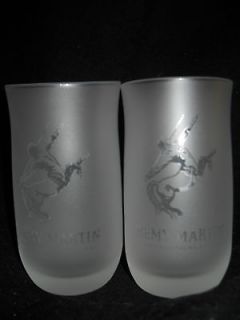 SET of 2 FROSTED REMY MARTIN CHAMPAGNE COGNAC GLASSES   FRANCE