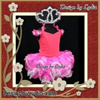 397Z Bright Pink Shell Miss America Glitz National Pageant Dance 