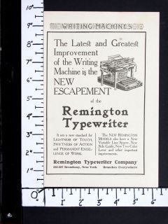 1906 REMINGTON Standard Model No 7 Typewriter magazine Ad typing 