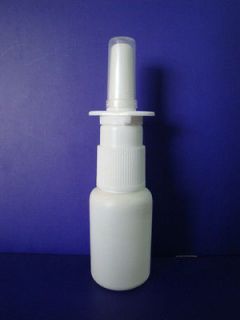 Brand New Empty Refillable Nasal Spray Bottle With Cap 20ML White 