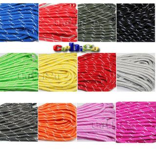 Reflective Paracord 550 Parachute 7 Core 100FT For Climbing Camping 