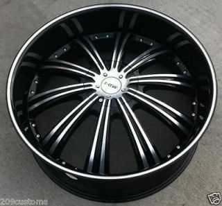 24 INCH WHEELS AND TIRES DW909 BLACK SILVERADO 2007 2008 2009 2010 