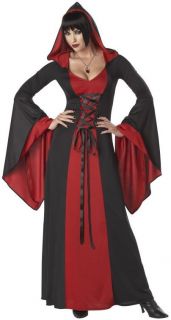 Sexy Womens Red Robe Medieval Vampire Halloween Costume