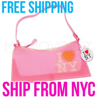   NY / Heart New York Cool Neon Color Sweet Jelly Beach Purse Bag   Pink