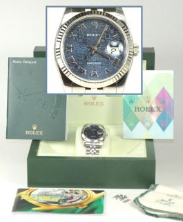   Model 116234 Rolex Mens Stainless Steel Datejust   With Box & Papers