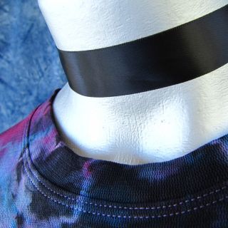 Adjustable Black Satin Ribbon Choker Necklace    Hand Made in USA